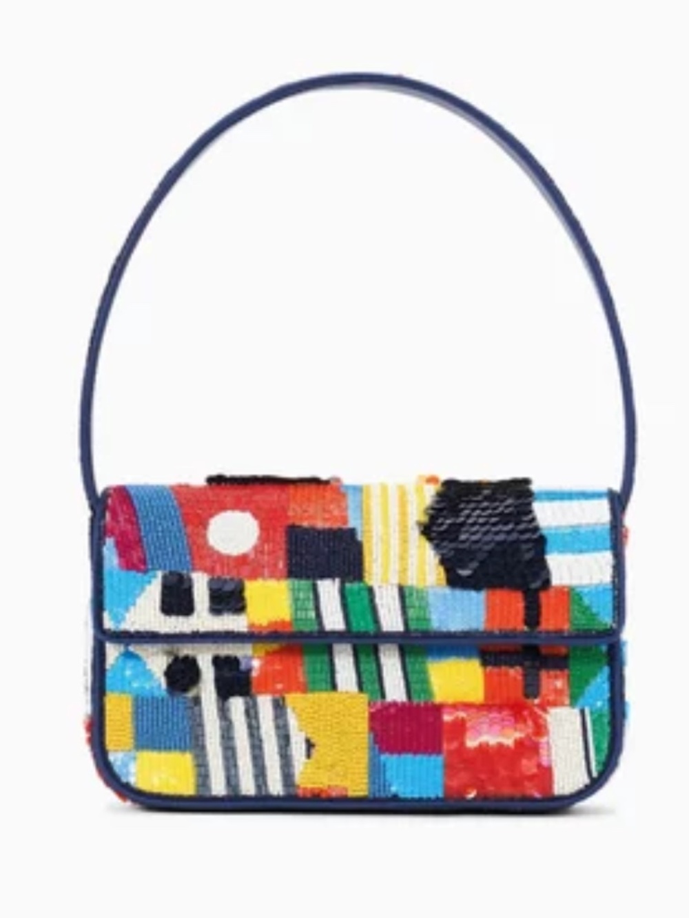 AUTH NWT Staud Tommy Glass Bead Sequin Shoulder Bag In Sails UP ~NEW Arrival~ - Picture 16 of 16